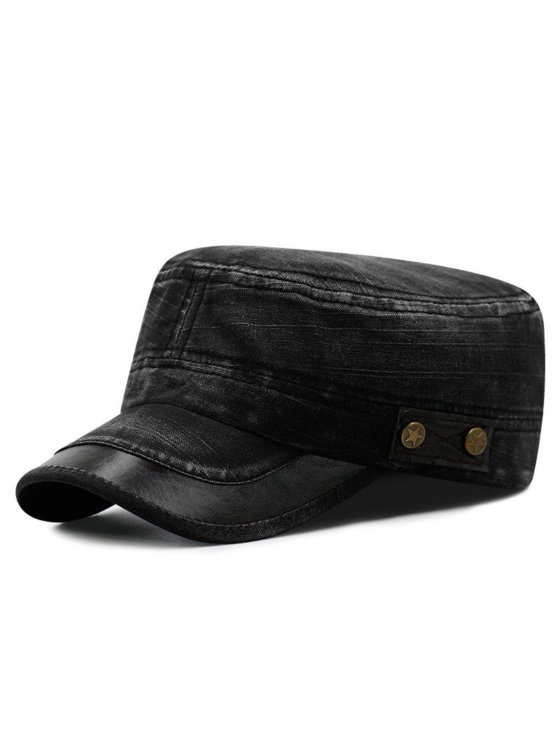 

Rivet Decoration Military Hat, Black