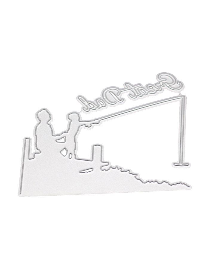 

Great Dad Pattern Die Cut Craft Dies for Scrapbook Greeting Cards, Silver