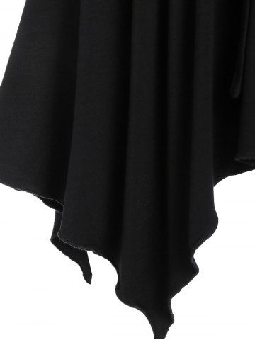 

Plunging Neck Asymmetrical Tunic T Shirt, Black