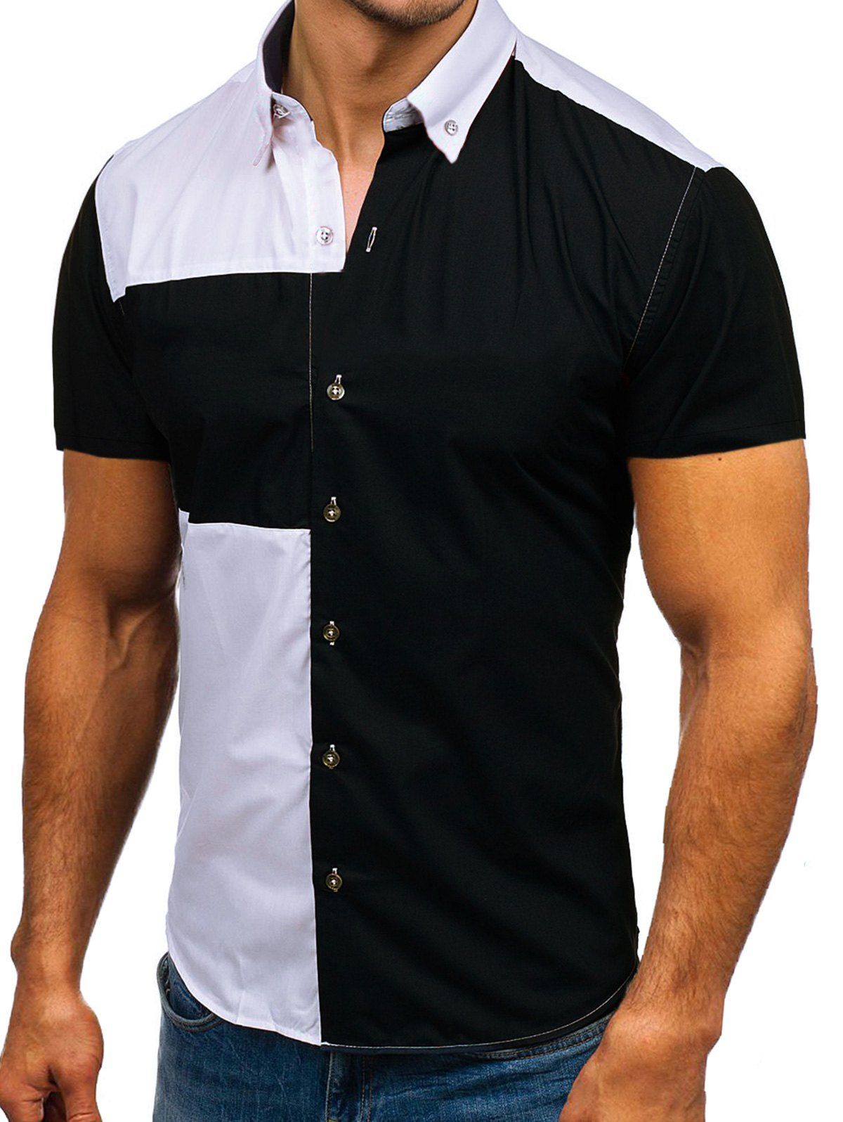 black panel shirt