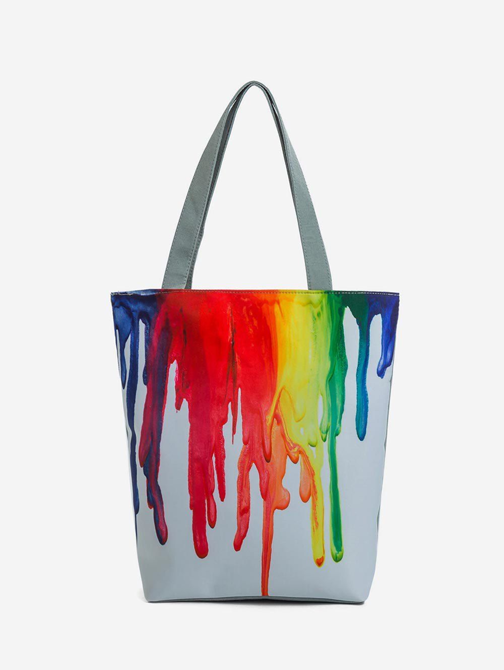 

Paint Print Pattern Canvas Tote Bag, Multi