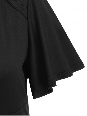 

Low Cut Short Sleeve T-shirt, Black