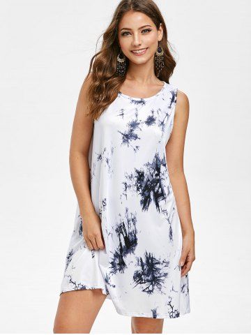 

Tie Dye Sleeveless Trapeze Dress, Multi-b