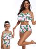 Floral Print Tiered Overlay Family Swimsuit -  