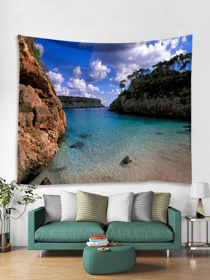 

Natural Scene Print Art Decoration Wall Tapestry, Deep sky blue