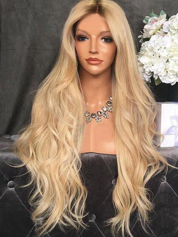 

Center Part Body Wave Synthetic Long Wig, Champagne gold