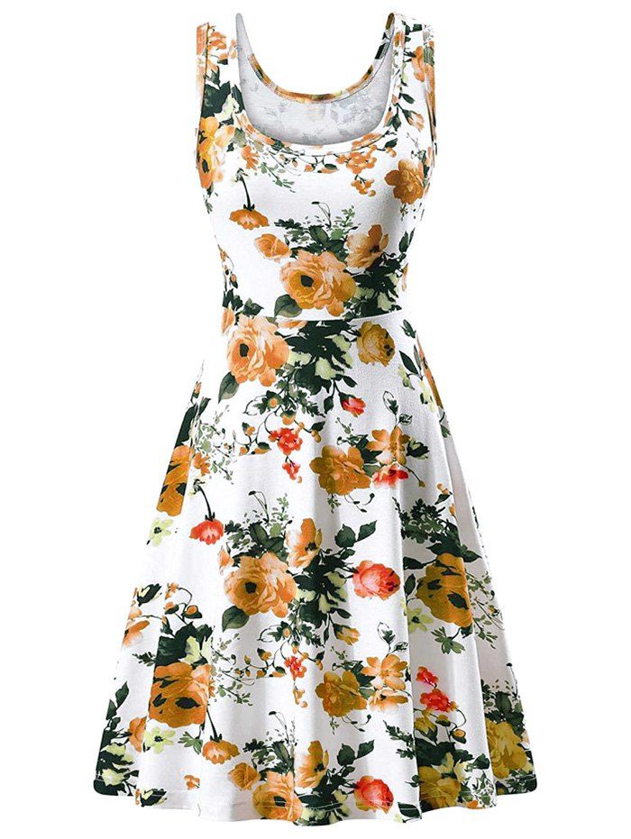 Robe Décontractée à Col En Fleur