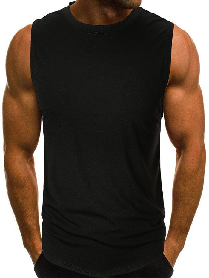 

Color Block Splicing Tank Top, Black