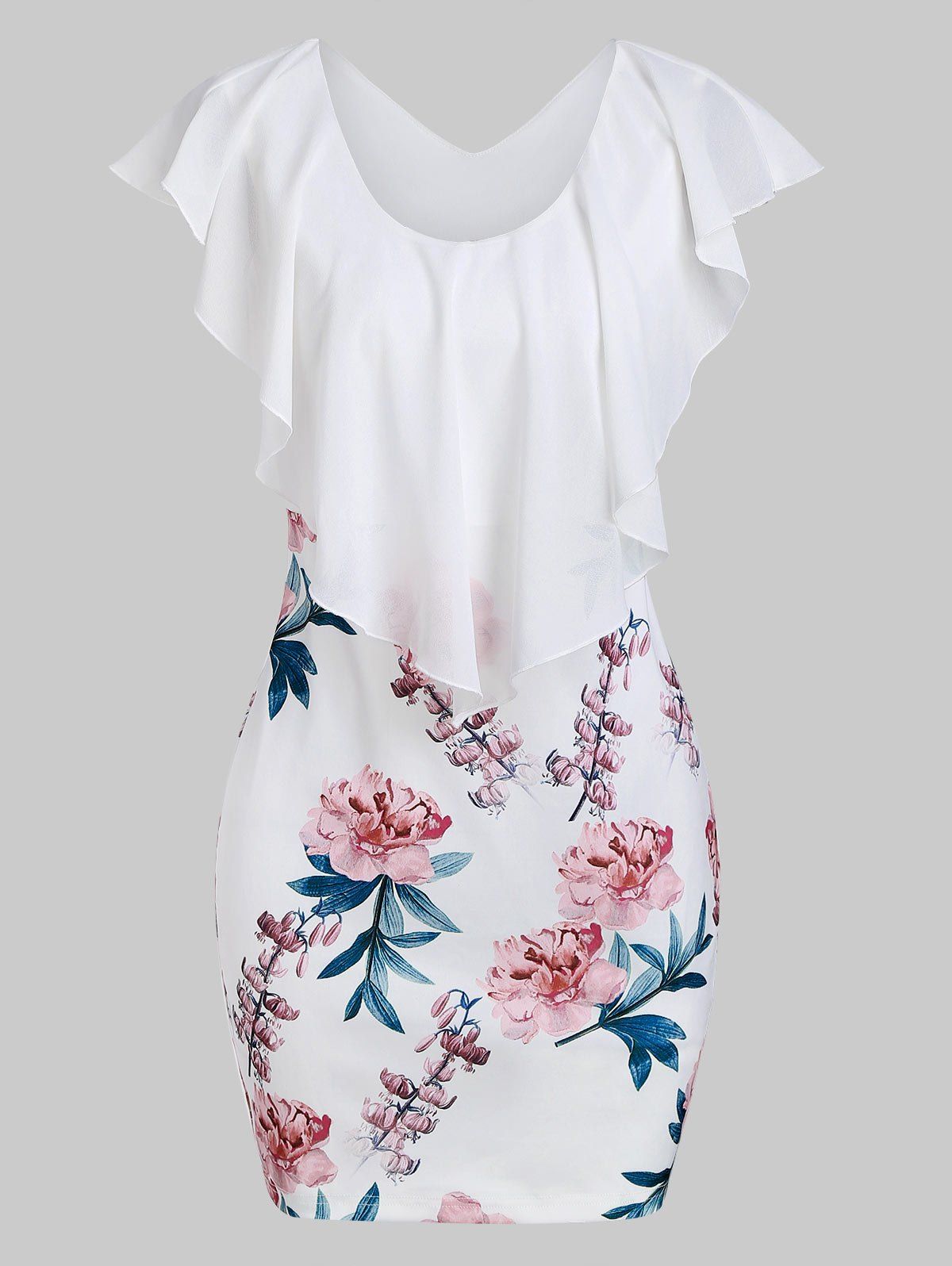 

Floral Capelet Mini Dress, Multi