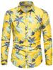 Pineapple Palm Tree Print Long Sleeve Shirt -  