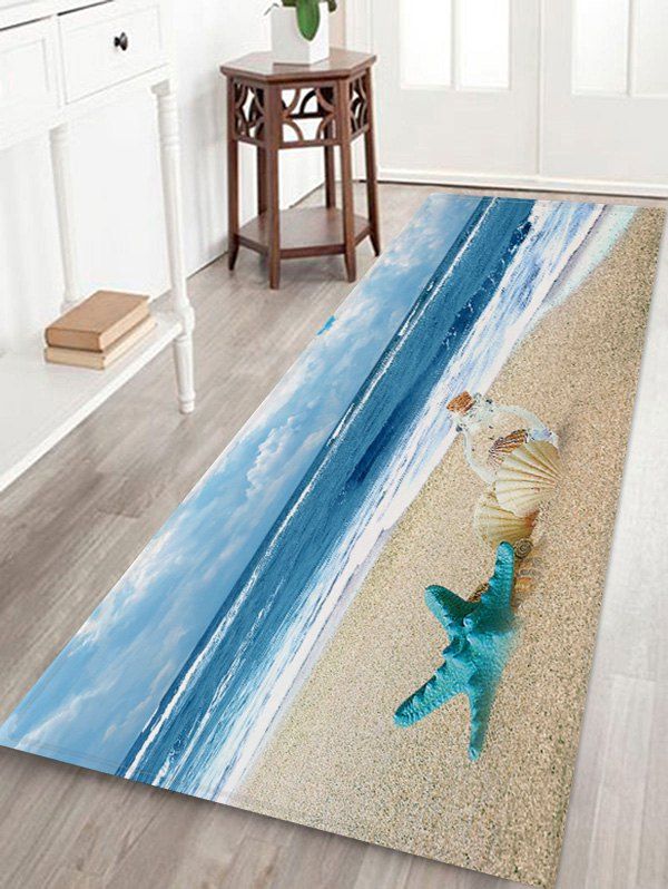 

Beach Shell Drift Bottle 3D Print Floor Rug, Multi-a