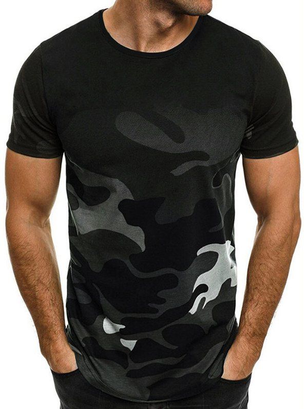 

Ombre Camouflage Print T-shirt, Multi-c