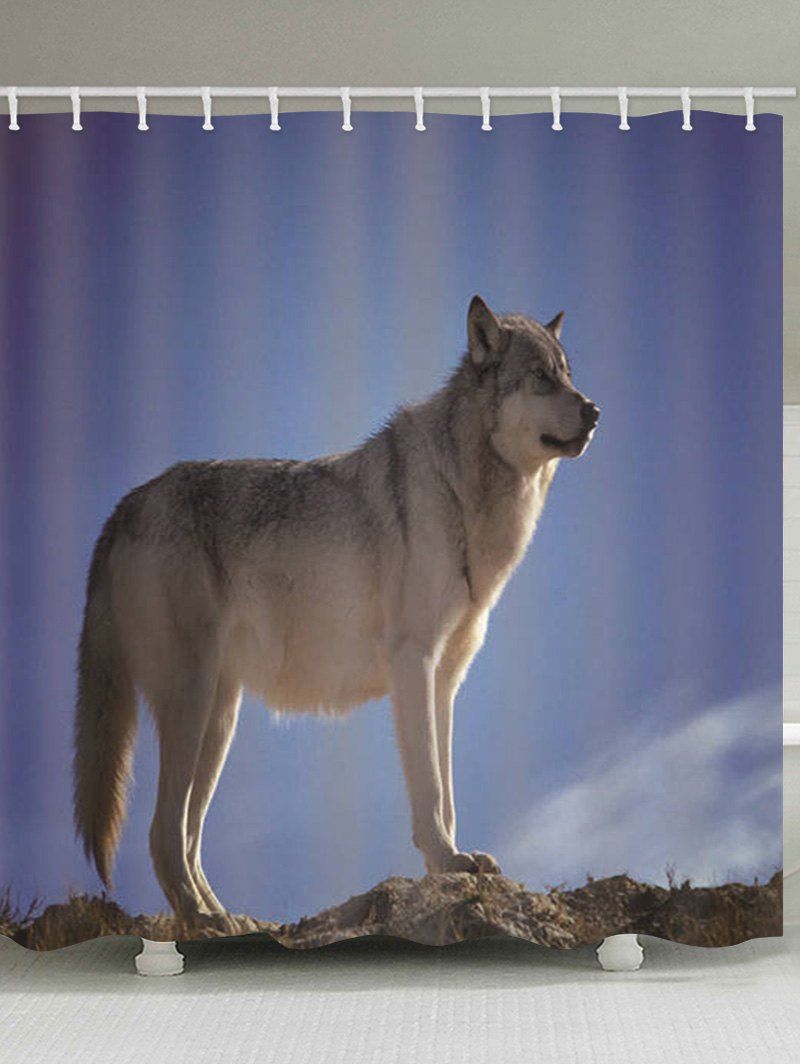 

Wolf Print Waterproof Bathroom Shower Curtain, Multi-a