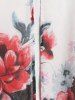 Plus Size Floral Overlay Layered Blouse -  