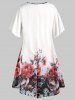 Plus Size Floral Overlay Layered Blouse -  