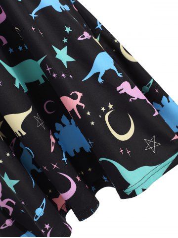 

Plus Size Dinosaur Print Swing Tank Top, Black