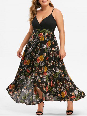 [47% OFF] Plus Size Empire Waist Butterfly Pattern Dress | Rosegal