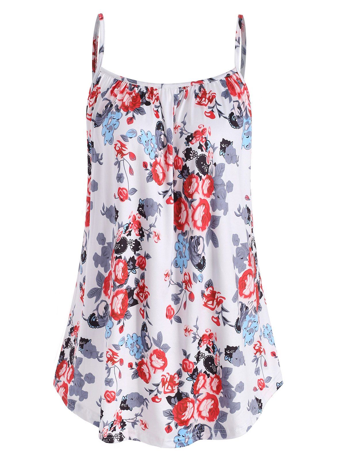 

Casual Flower Print Cami Top, White