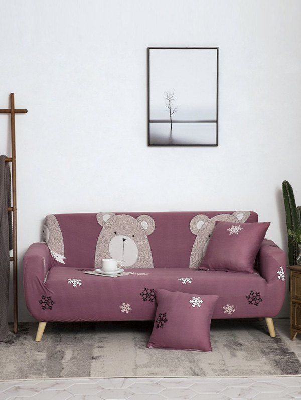 19 Off Cartoon Bear Print Fitted Couch Cover Rosegal