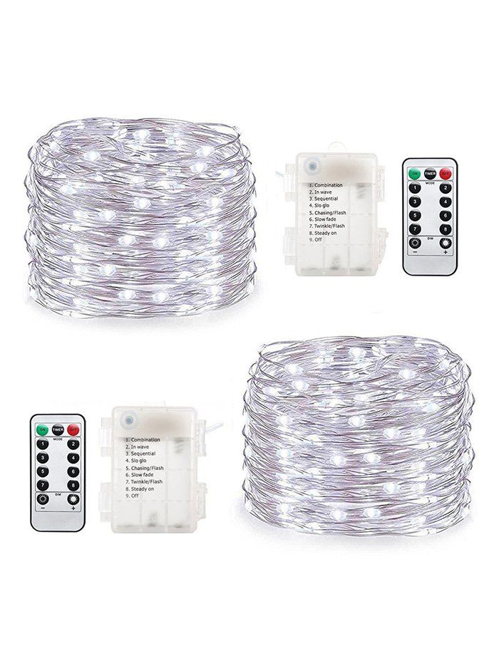 

2 Pcs 10 Meters 6W Waterproof String Lights, Transparent