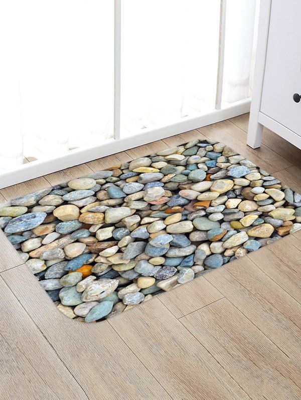 [51% OFF] Stones Gravel 3D Print Floor Rug | Rosegal