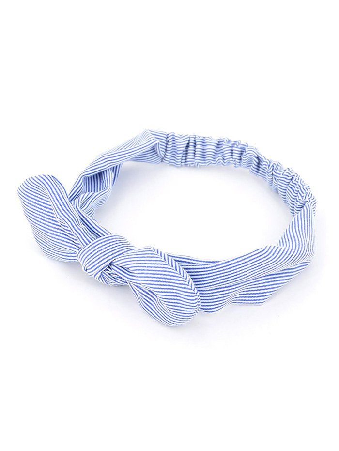

Bow Striped Stretchy Headband, Cadetblue