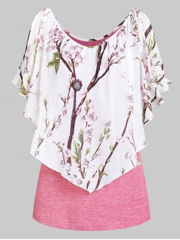 Scoop Collar Printed T Shirt