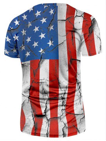 

Retro Cracked American Flag Print Tee, Multi