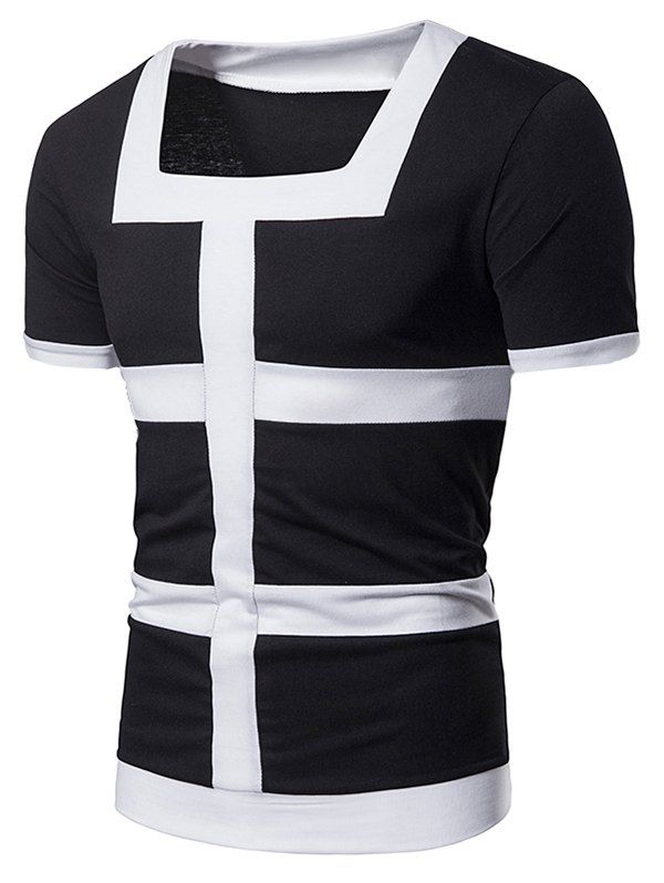 

Color Spliced Decoration Leisure T-shirt, Night