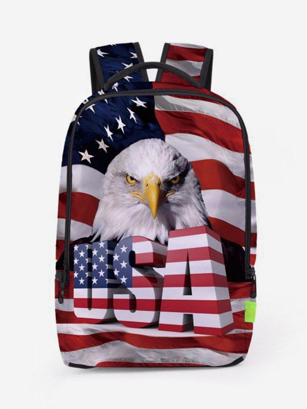 

American Flag Patriotic Travel Backpack, Chestnut red