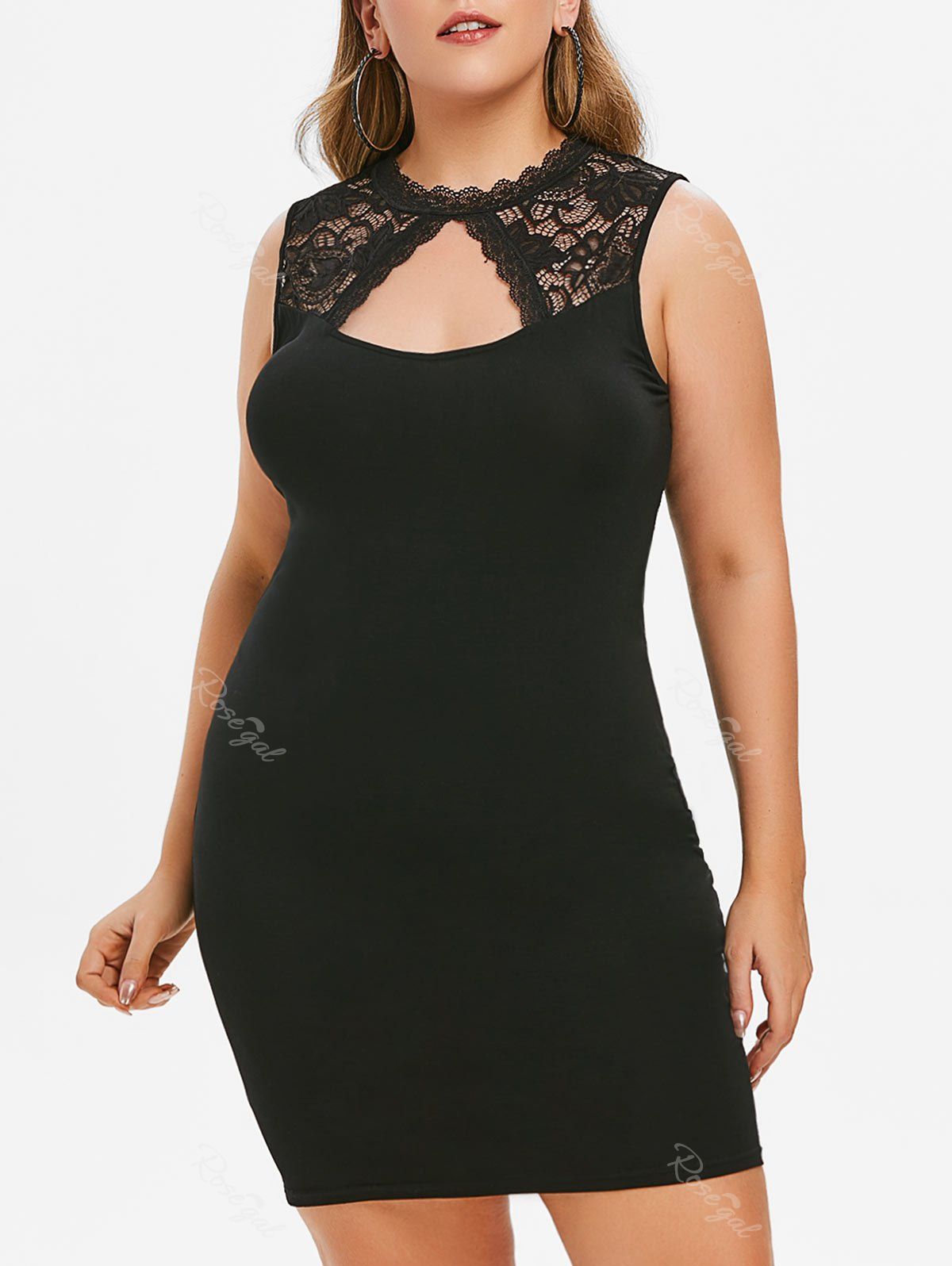 34 Off Plus Size Keyhole Sheer Lace Bodycon Dress Rosegal 7838