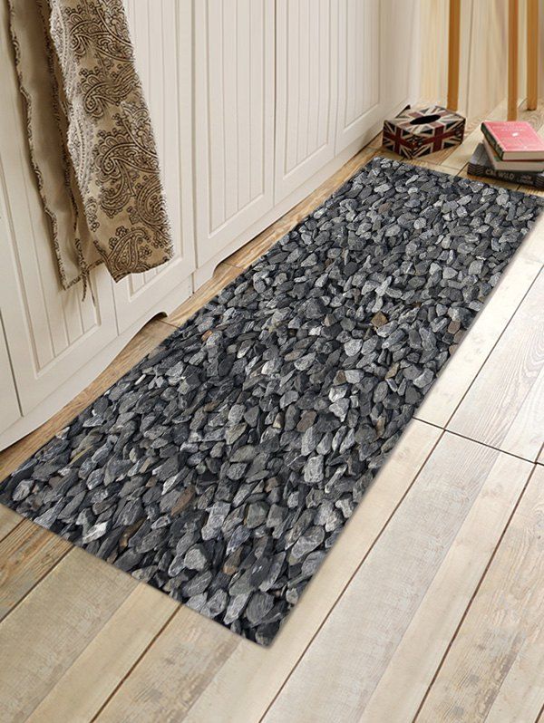 

3D Gravel Printed Design Floor Mat, Carbon gray