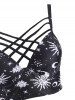 Sun Star Moon Lattice High Waisted Tankini Swimsuit -  