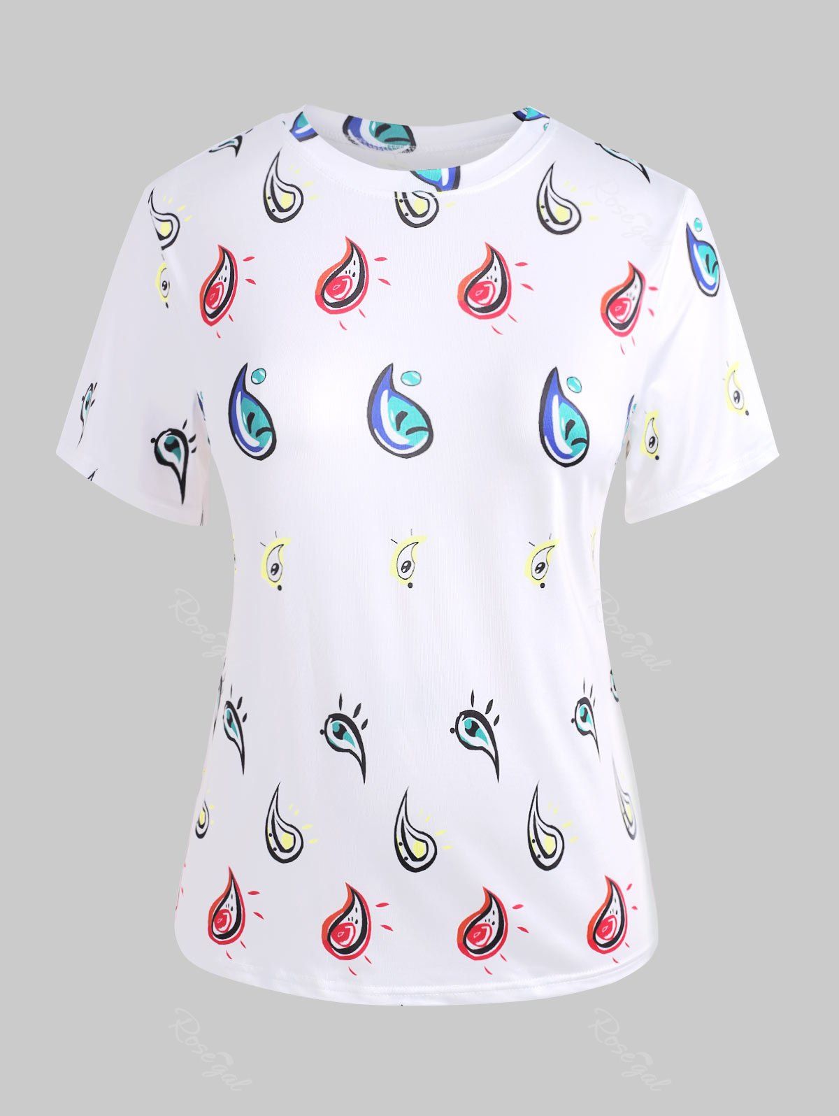 

Plus Size Waterdrop Graphic Tee, White