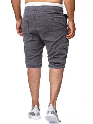 

Solid Color Multi-pocket Sport Shorts, Gray