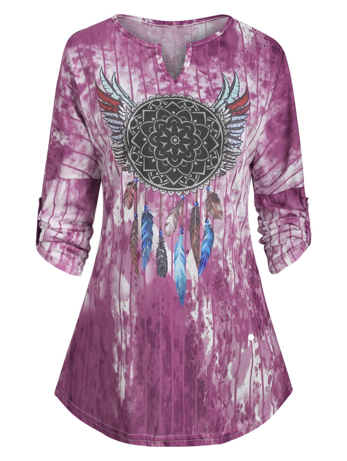 

Dreamcatcher Striped Longline T-shirt, Plum