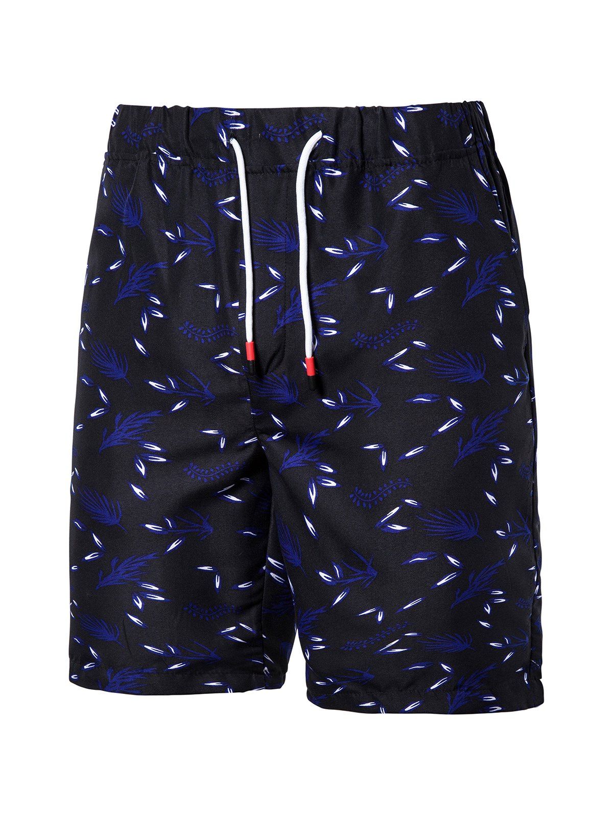 

Leaf Printed Drawstring Board Shorts, Cobalt blue