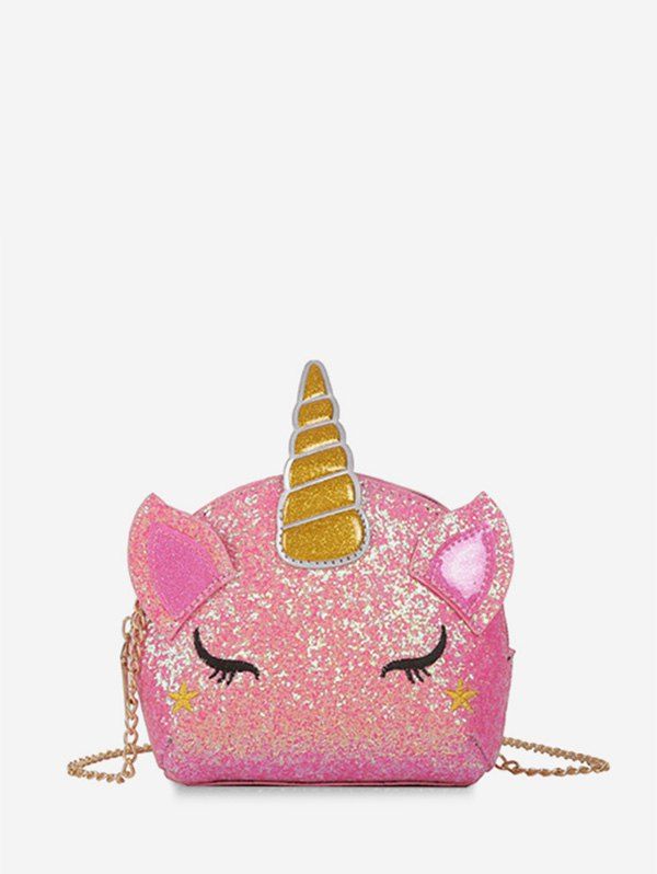 

Unicorn Cartoon Paillette Small Shoulder Bag, Pink