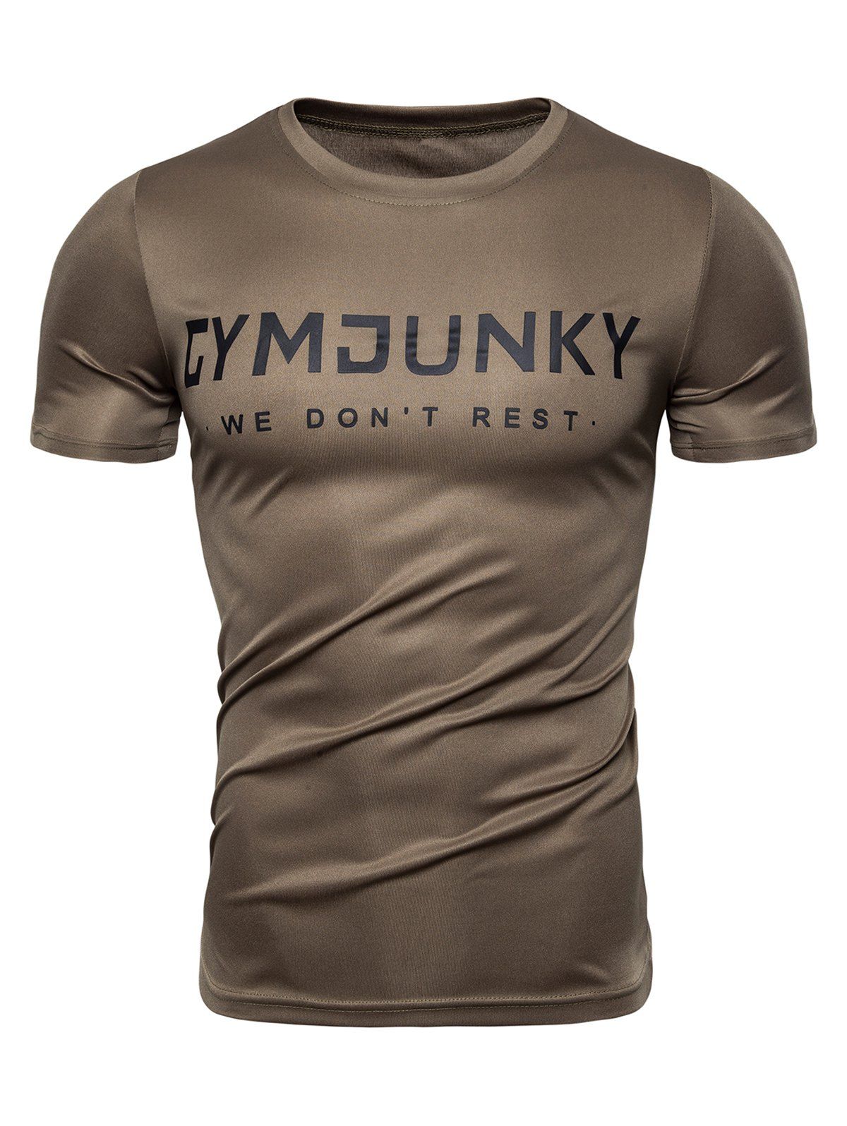 

Casual Style Letter Print T-shirt, Coffee