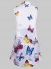 Plus Size Sleeveless Butterfly Print Graphic Blouse -  
