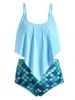 Plus Size Ruffled Mermaid Tankini Swimwear -  