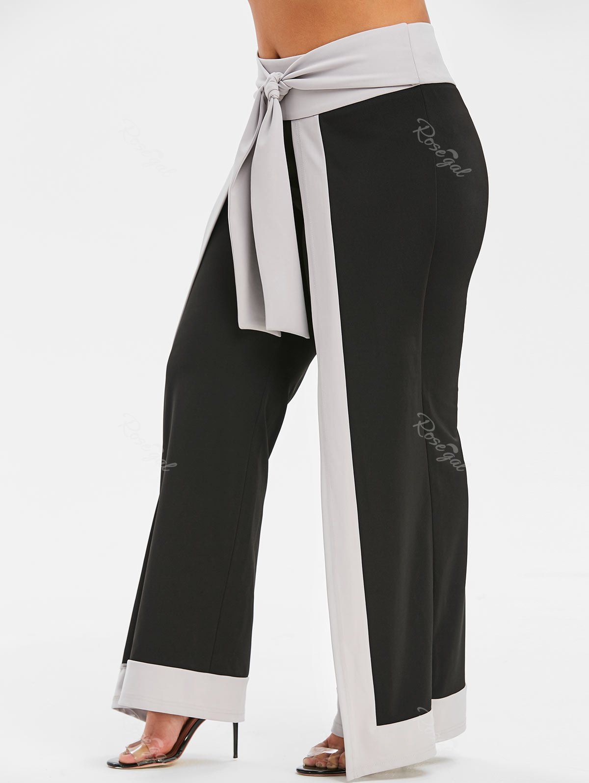 

Plus Size Color Block Overlap Palazzo Pants, Multi