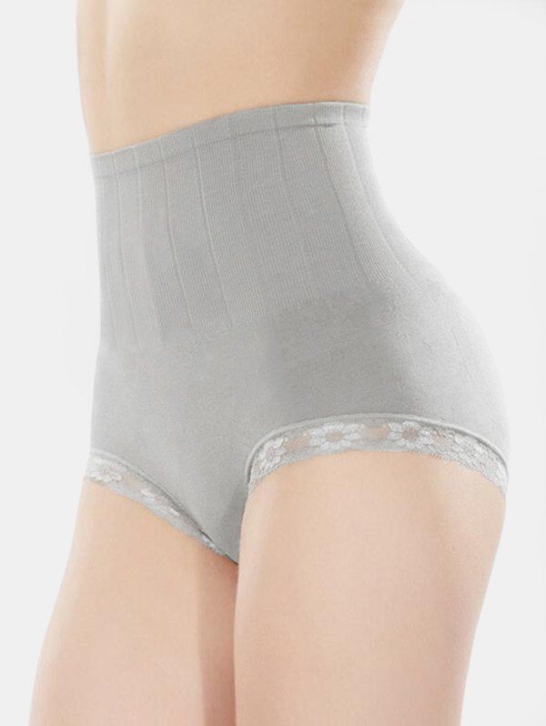 

Lace Trim Corset Panty, Gray cloud