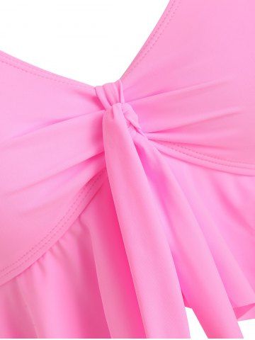 Knot Flounce Scale Print Mermaid Tankini Swimsuit