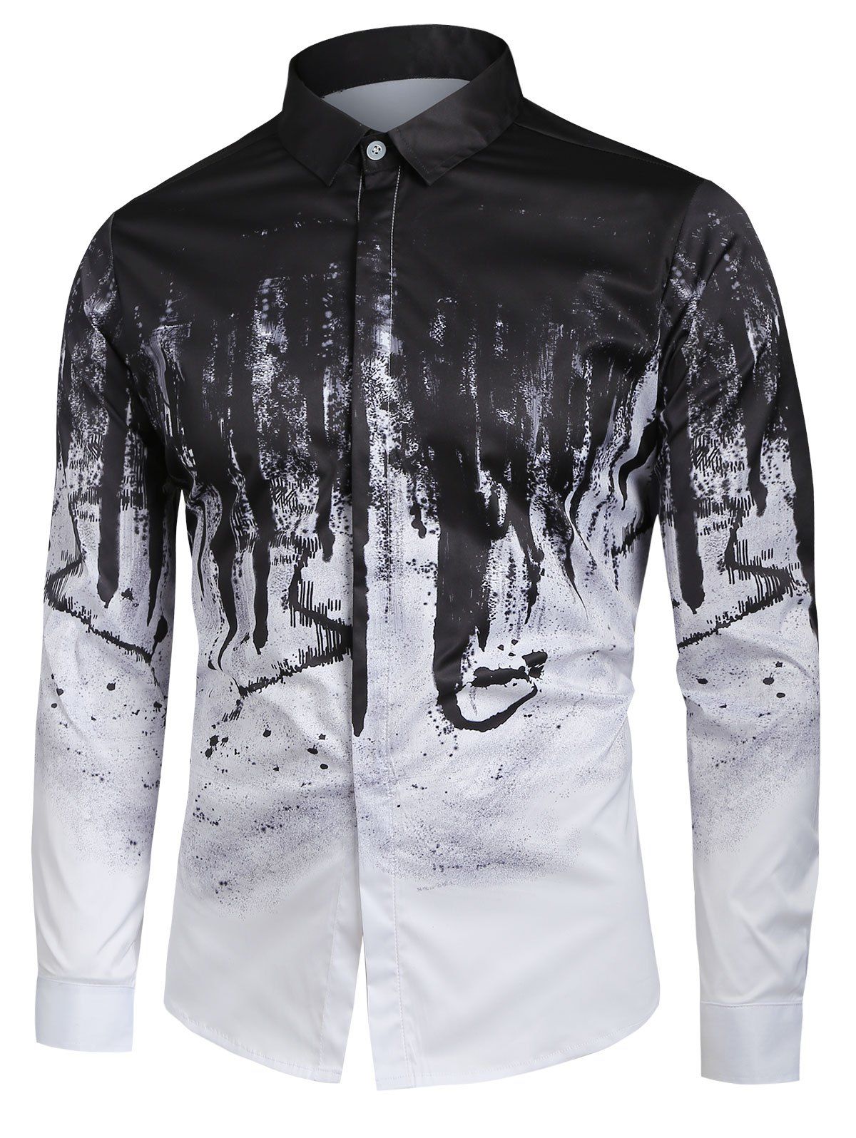 

Novelty Print Long Sleeves Shirt, White