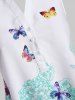 Plus Size Sleeveless Butterfly Print Graphic Blouse -  