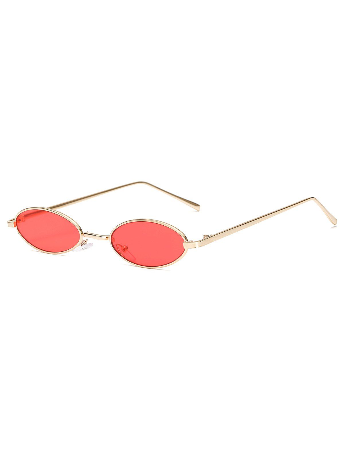 

Small Vintage Oval Metal Sunglasses, Red