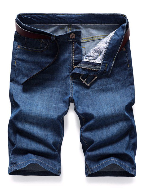 

Simple Style Zip Fly Jeans Shorts, Denim dark blue