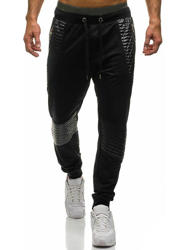 

Patchworks Decoration Jogger Pants, Black