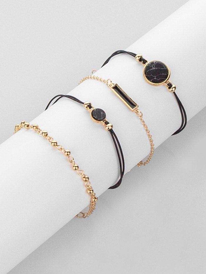 

Geometric Design Chic Bracelets Set, Gold
